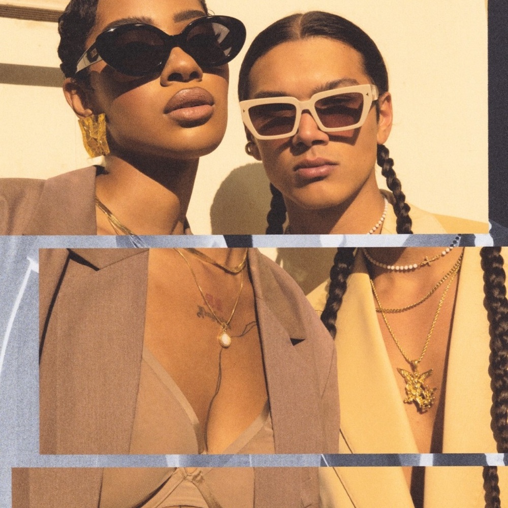 Dezi Sunglasses Switch - Blush Bone/ Rose Faded Lens